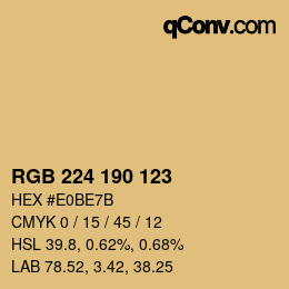 Color code: RGB 224 190 123 | qconv.com