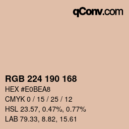 Código de color: RGB 224 190 168 | qconv.com