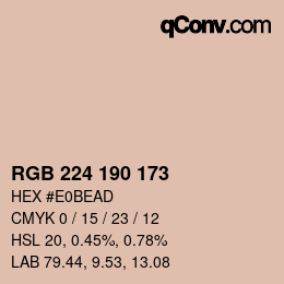 カラーコード: RGB 224 190 173 | qconv.com