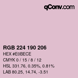 颜色代码: RGB 224 190 206 | qconv.com