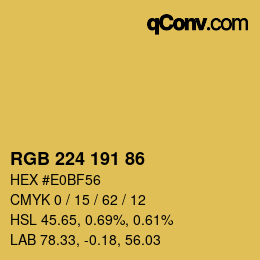 カラーコード: RGB 224 191 86 | qconv.com