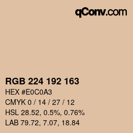 Color code: RGB 224 192 163 | qconv.com