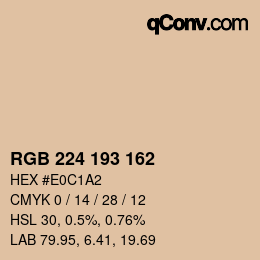 Color code: RGB 224 193 162 | qconv.com