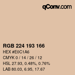 Color code: RGB 224 193 166 | qconv.com