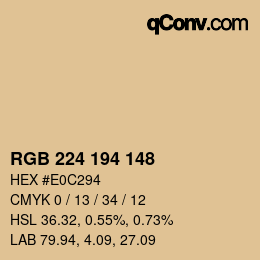 Color code: RGB 224 194 148 | qconv.com