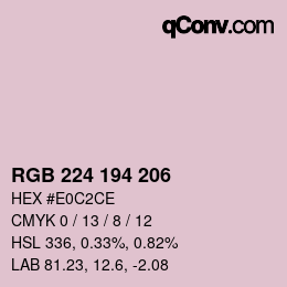 カラーコード: RGB 224 194 206 | qconv.com