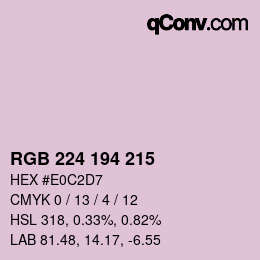 Código de color: RGB 224 194 215 | qconv.com