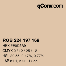 颜色代码: RGB 224 197 169 | qconv.com