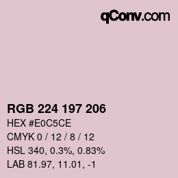颜色代码: RGB 224 197 206 | qconv.com