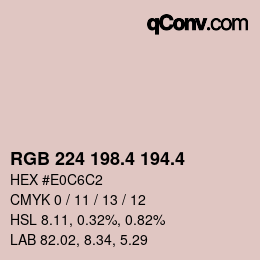 カラーコード: RGB 224 198.4 194.4 | qconv.com