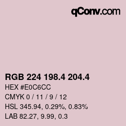 カラーコード: RGB 224 198.4 204.4 | qconv.com