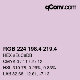 カラーコード: RGB 224 198.4 219.4 | qconv.com