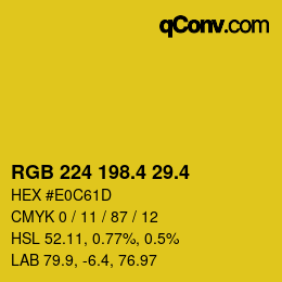 カラーコード: RGB 224 198.4 29.4 | qconv.com