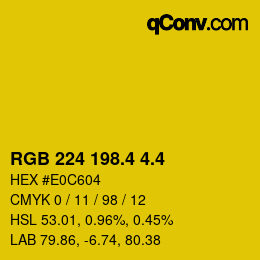 カラーコード: RGB 224 198.4 4.4 | qconv.com