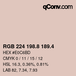 カラーコード: RGB 224 198.8 189.4 | qconv.com