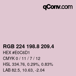 カラーコード: RGB 224 198.8 209.4 | qconv.com
