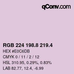 カラーコード: RGB 224 198.8 219.4 | qconv.com