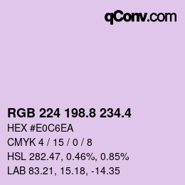 カラーコード: RGB 224 198.8 234.4 | qconv.com