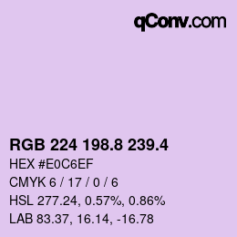 カラーコード: RGB 224 198.8 239.4 | qconv.com