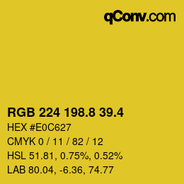 カラーコード: RGB 224 198.8 39.4 | qconv.com