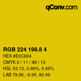 カラーコード: RGB 224 198.8 4 | qconv.com