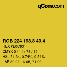 カラーコード: RGB 224 198.8 49.4 | qconv.com