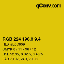 カラーコード: RGB 224 198.8 9.4 | qconv.com