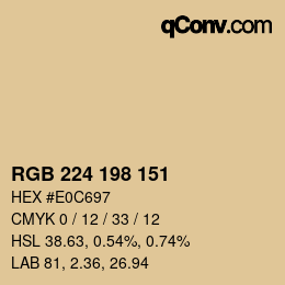Code couleur: RGB 224 198 151 | qconv.com