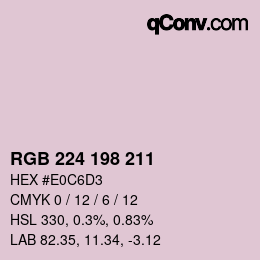 Color code: RGB 224 198 211 | qconv.com