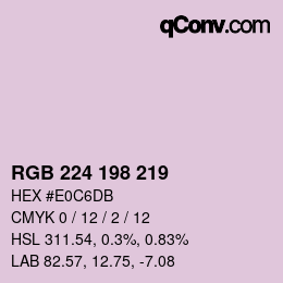 Color code: RGB 224 198 219 | qconv.com