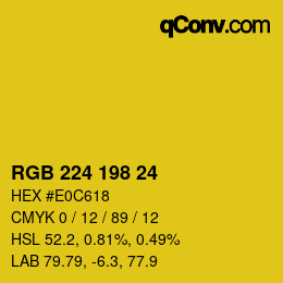 Color code: RGB 224 198 24 | qconv.com