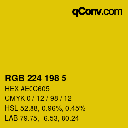 カラーコード: RGB 224 198 5 | qconv.com