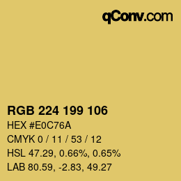 Color code: RGB 224 199 106 | qconv.com