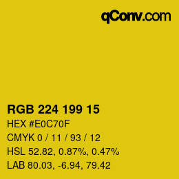 Color code: RGB 224 199 15 | qconv.com