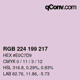 Código de color: RGB 224 199 217 | qconv.com
