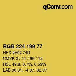 颜色代码: RGB 224 199 77 | qconv.com