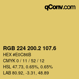 カラーコード: RGB 224 200.2 107.6 | qconv.com