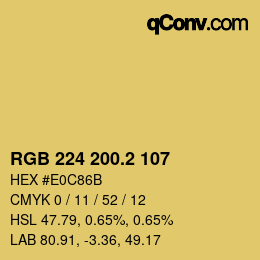 カラーコード: RGB 224 200.2 107 | qconv.com