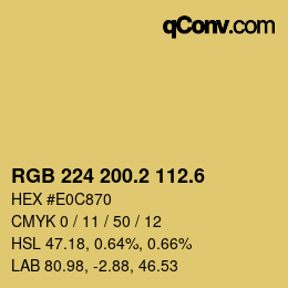 カラーコード: RGB 224 200.2 112.6 | qconv.com