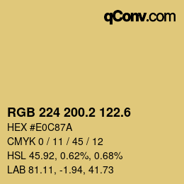 カラーコード: RGB 224 200.2 122.6 | qconv.com