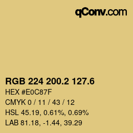 カラーコード: RGB 224 200.2 127.6 | qconv.com