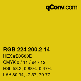 カラーコード: RGB 224 200.2 14 | qconv.com