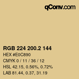 カラーコード: RGB 224 200.2 144 | qconv.com