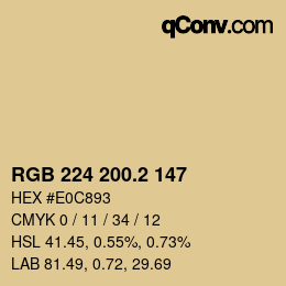 カラーコード: RGB 224 200.2 147 | qconv.com