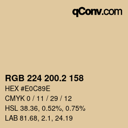 カラーコード: RGB 224 200.2 158 | qconv.com