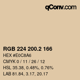 カラーコード: RGB 224 200.2 166 | qconv.com