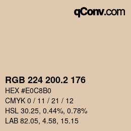 カラーコード: RGB 224 200.2 176 | qconv.com