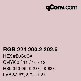 カラーコード: RGB 224 200.2 202.6 | qconv.com
