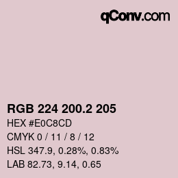 カラーコード: RGB 224 200.2 205 | qconv.com