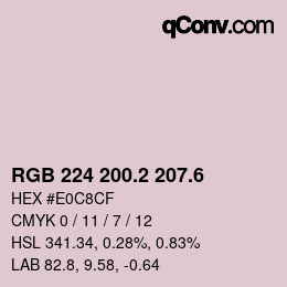カラーコード: RGB 224 200.2 207.6 | qconv.com
